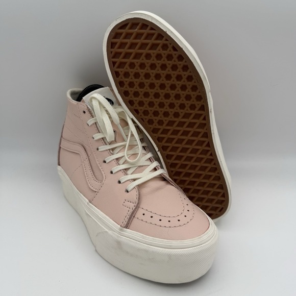 Vans Shoes - Women's Vans Baby Pink Sk8-Hi Tapered High-Top Stackform Leather Sneakers Sz 5.5